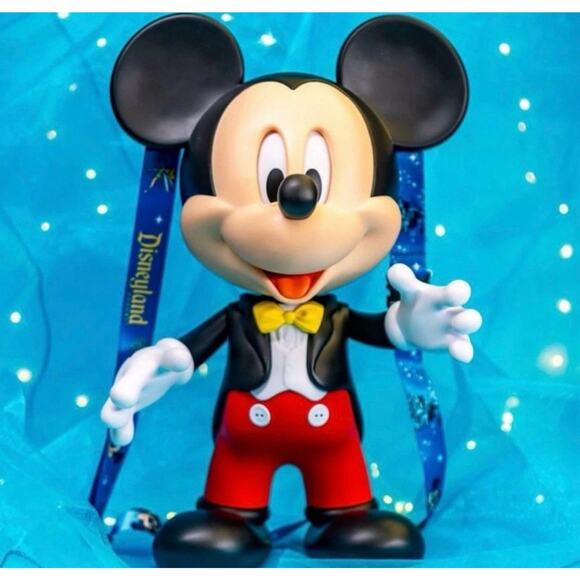 In Hand Talking Moving Mickey Mouse Popcorn Bucket Disneyland 70th Celebration - Picture 1 of 8